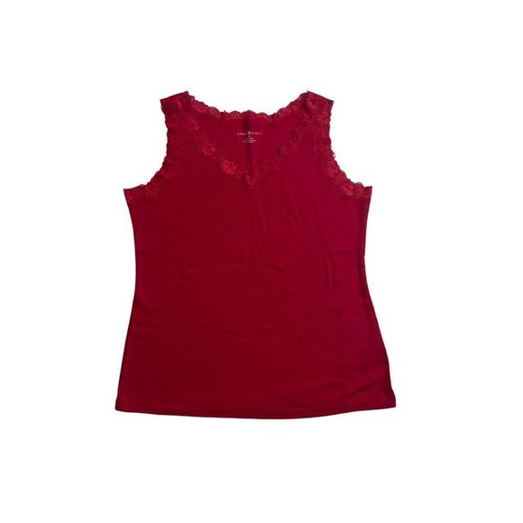 Karen Scott Lace-Patch V-Neck Tank top size M - Picture 6 of 7